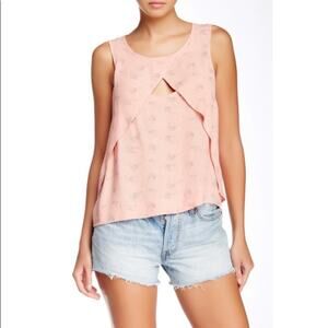 Free People Crinkle Look Through Tank In Coral